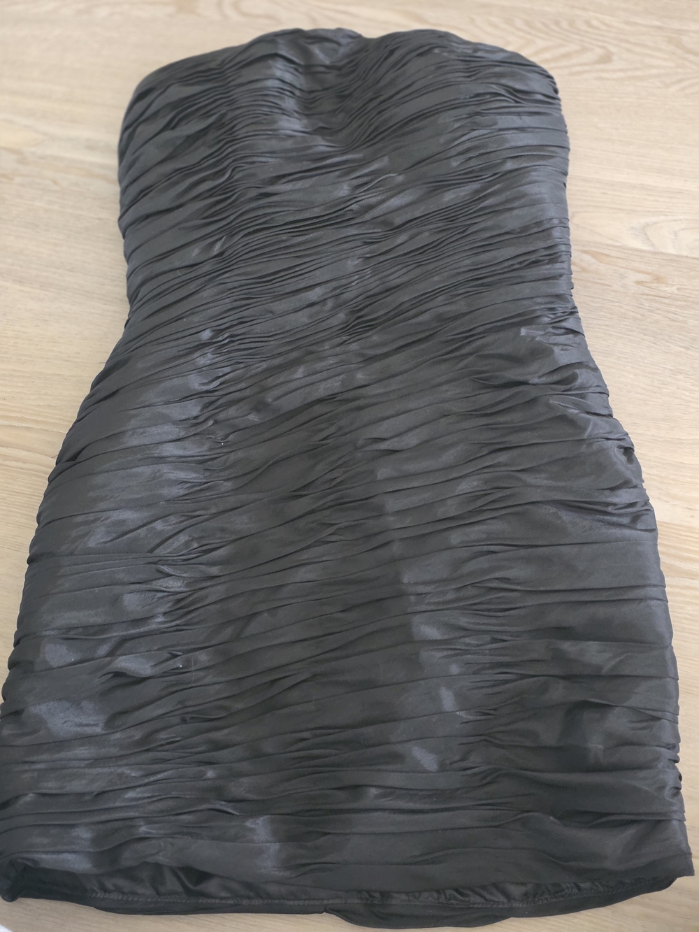 Black Strapless Ruched Party Dress MSRP $280